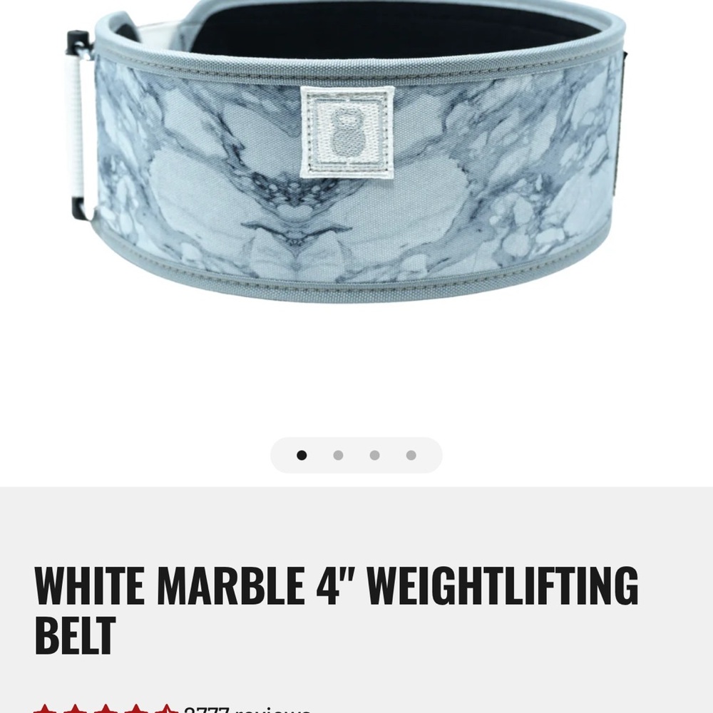 White Marble Kids Weightlifting Belt